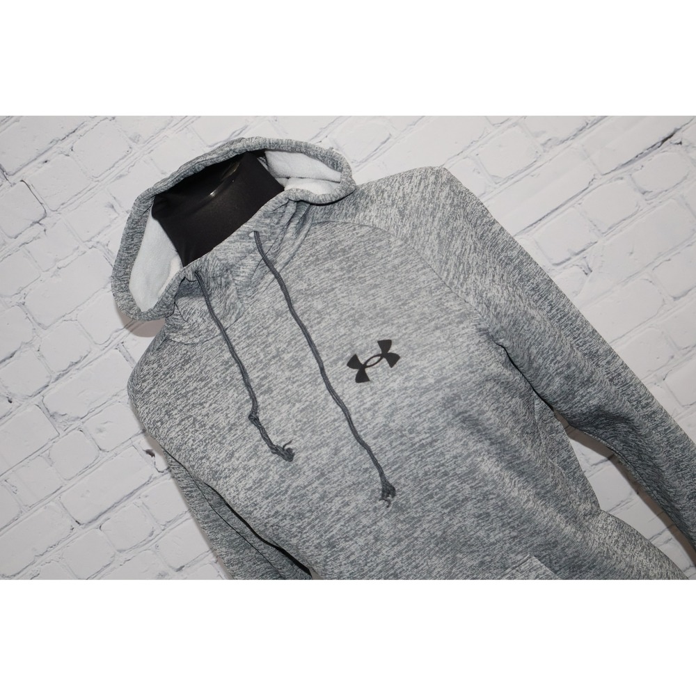 Under Armour Hoodie Womens Small Gray Space Dye Loose Fit Fleece Pullover